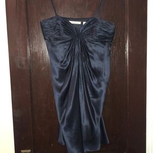 Silky Navy Blue Dress